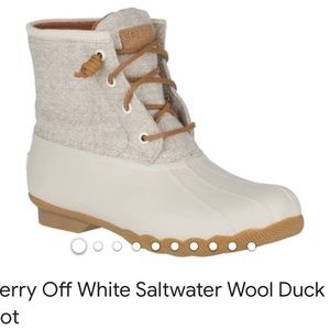 Sperry Off White Saltwater Wool Duck Boots size 5